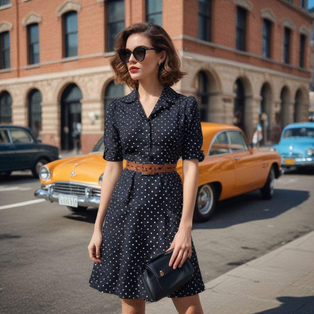 60s Mod Polka Dot Dress