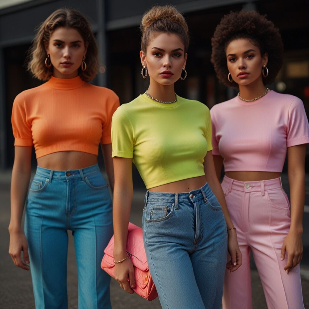 80s Neon Crop Top