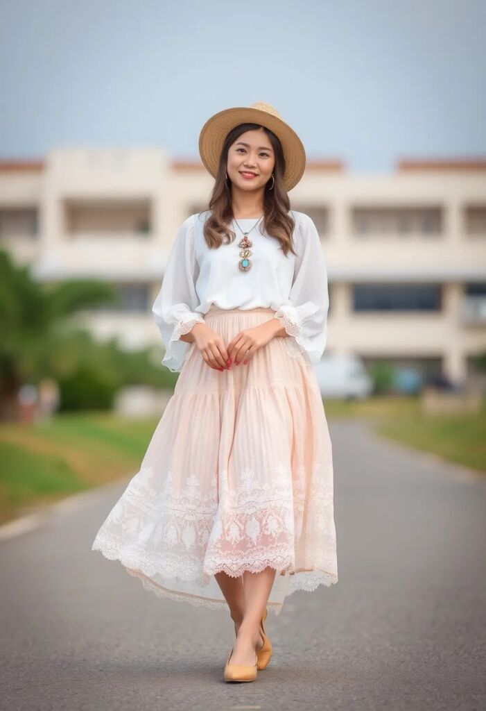 Boho Chic Outfit with a Flowy Skirt