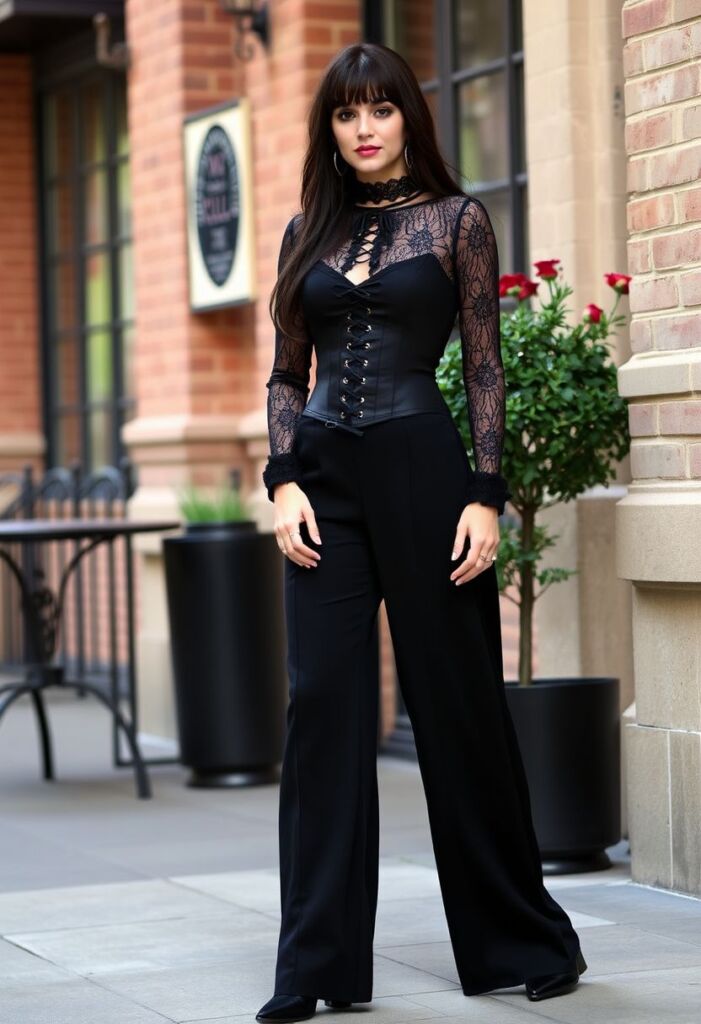 Corset Top and Wide Leg Pants