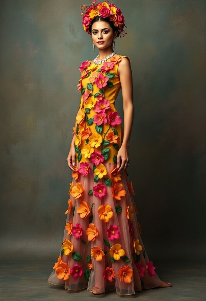 Frida Kahlo Inspired Blooming Dress