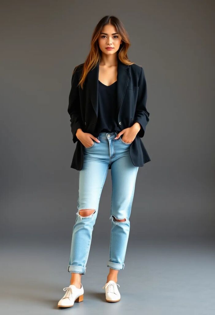 Oversized Blazer and Jeans