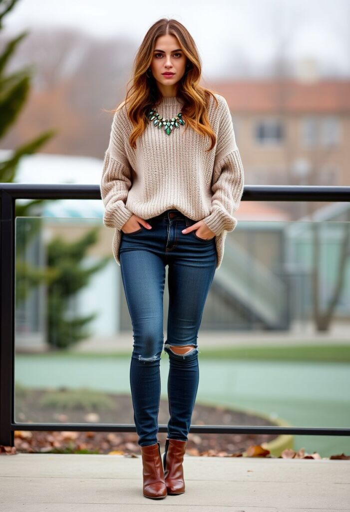 Oversized Sweater & Skinny Jeans