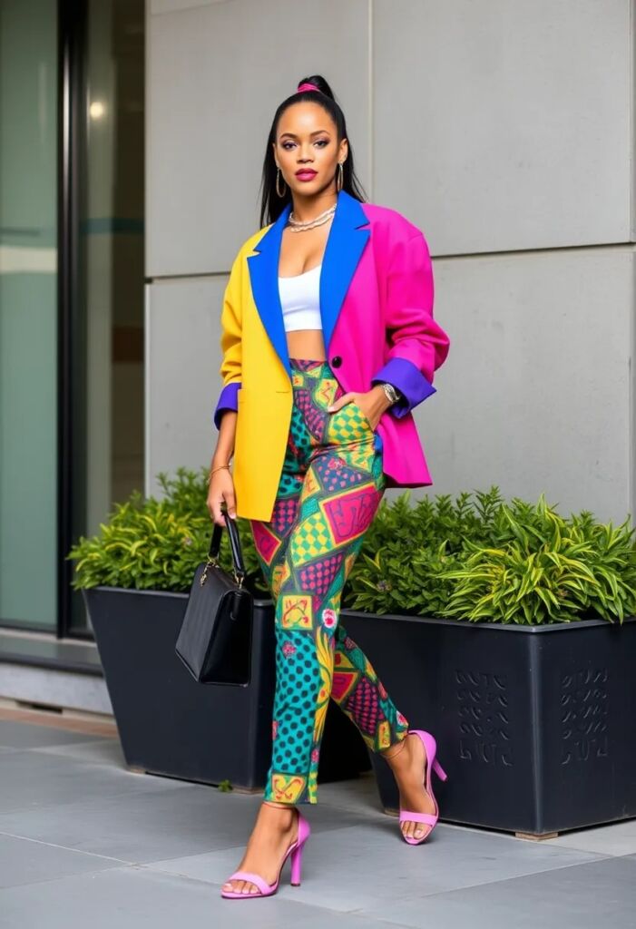 Rihanna’s Bold and Colorful Street Style