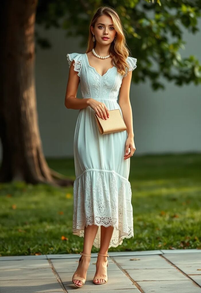 Romantic Peasant Cut Dress