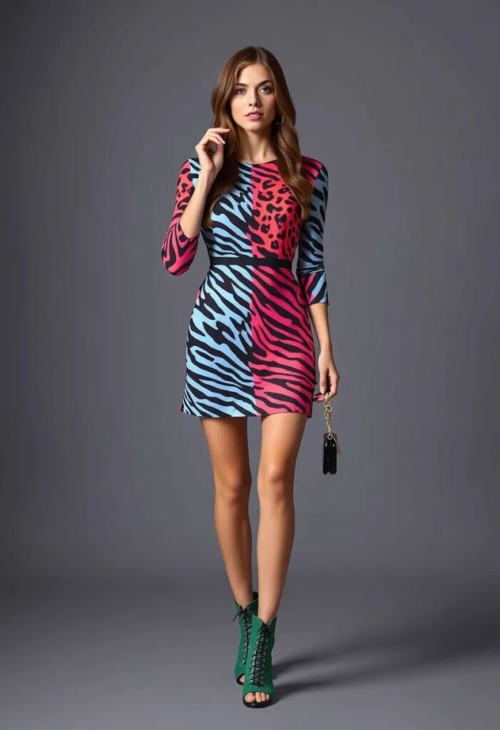 Side Dress Electric Animal Print