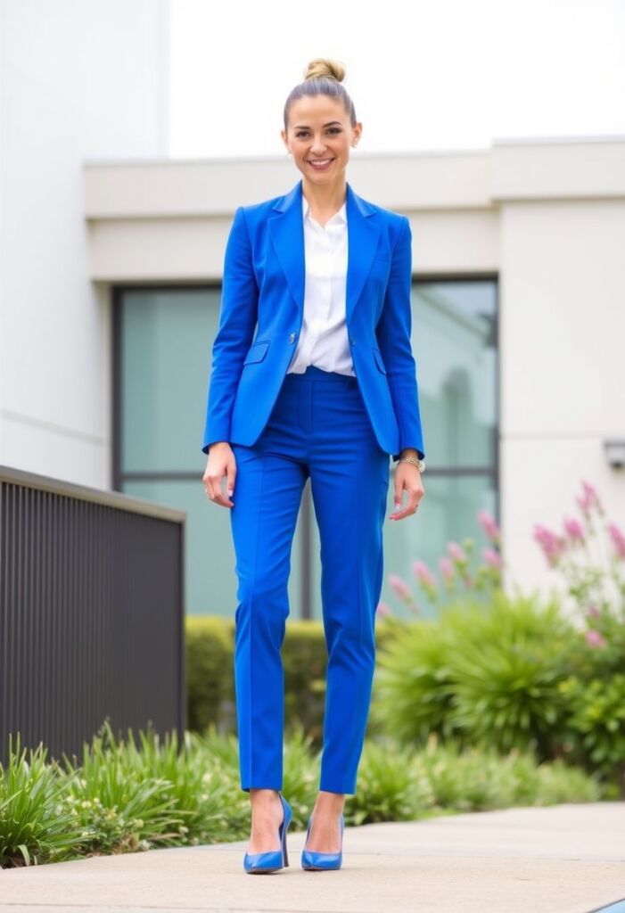 Tailored Suit Electric Blue Elegance