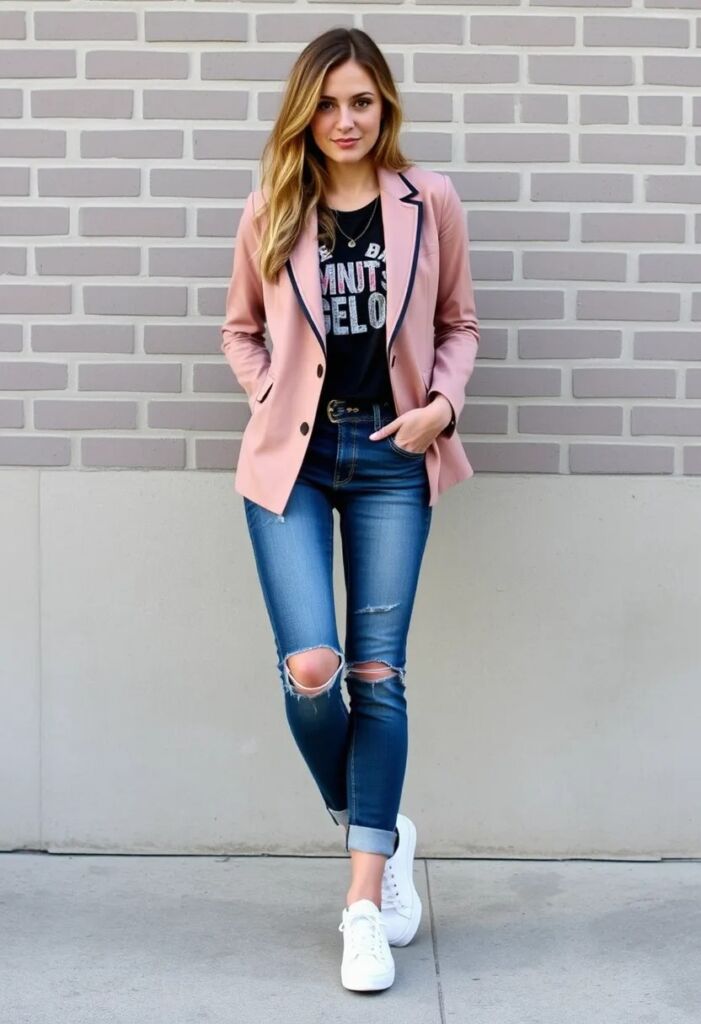 Vintage Blazer & Graphic Tee